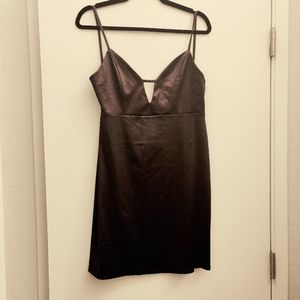 Satin backless mini dress